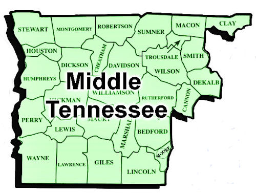 Middle Tennessee County Map Get Latest Map Update 9884